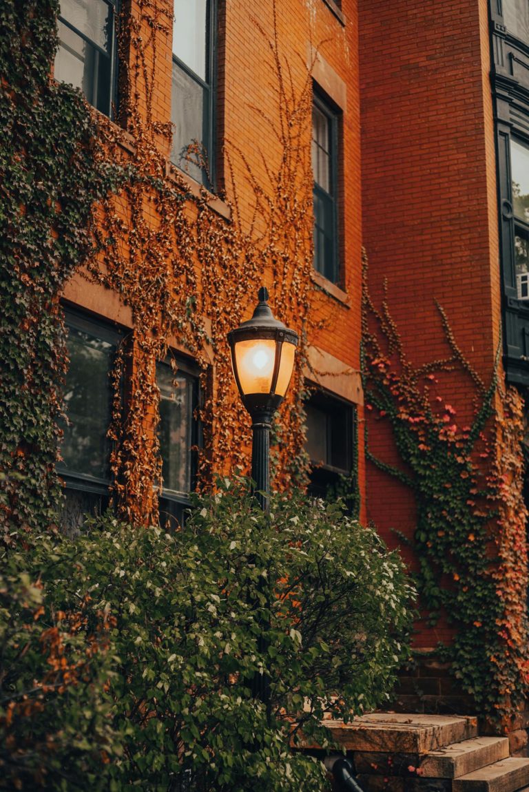 Black Lamp Post Near Brown Concrete Building